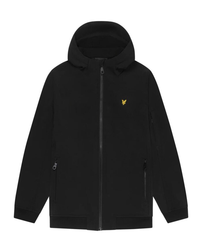 Lyle & Scott Softshell jas met capuchon - Jet zwart Lyle & Scott Softshell jas met capuchon - Jet zwartMateriaal