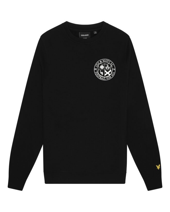 Lyle & Scott Sweater football logo - Z865 Jet zwart Lyle & Scott Sweater football logo - Z865 Jet zwartMateriaal Body Shell 100% Cotton