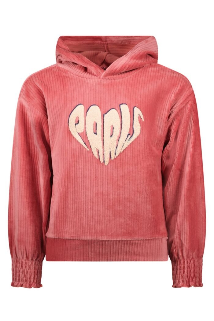MAYCE Meisjes hoodie rib velours - Rouge MAYCE Meisjes hoodie rib velours - RougeMateriaal 65% CO