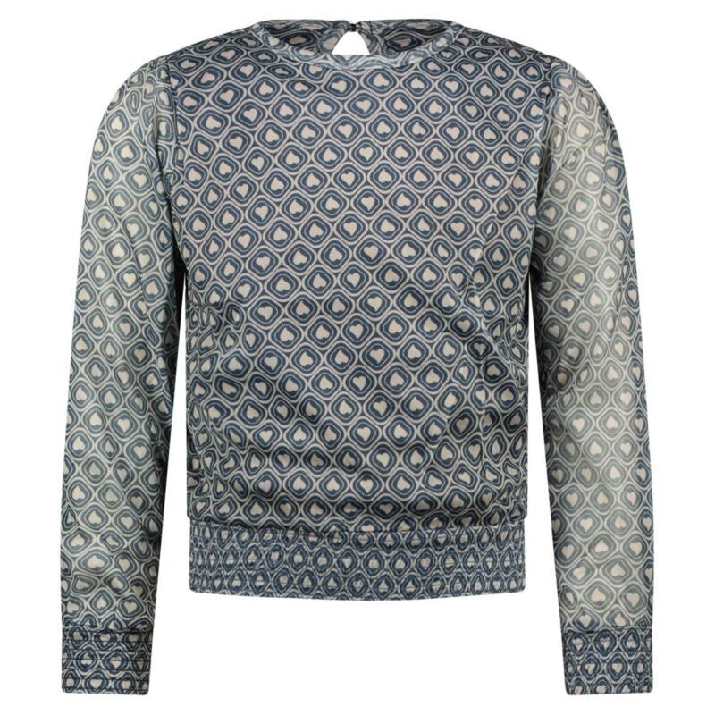 MAYCE Meisjes top mesh - Hartjes LET OP: Blousje valt wat kort