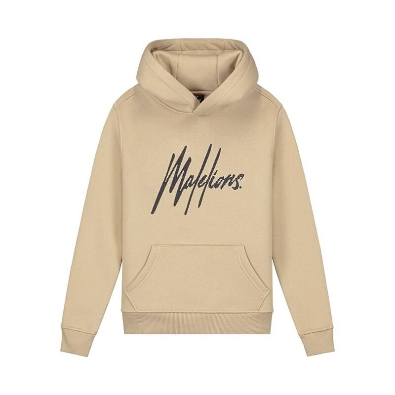 Malelions Hoodie signature gestreept - Licht bruin / Navy blauw Malelions Hoodie signature gestreept - Licht bruin / Navy blauwMateriaal 70% Cotton
