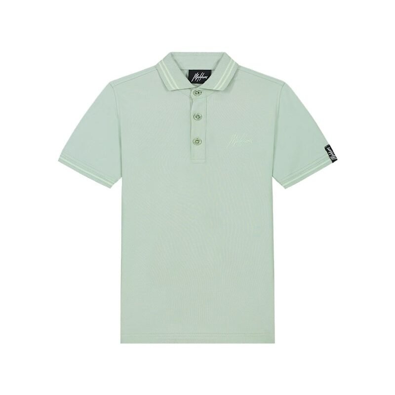 Malelions Polo shirt signature - Aqua grijs/mint Malelions Polo shirt signature - Aqua grijs/mintMateriaal 95% COTTON // 5% ELASTANE