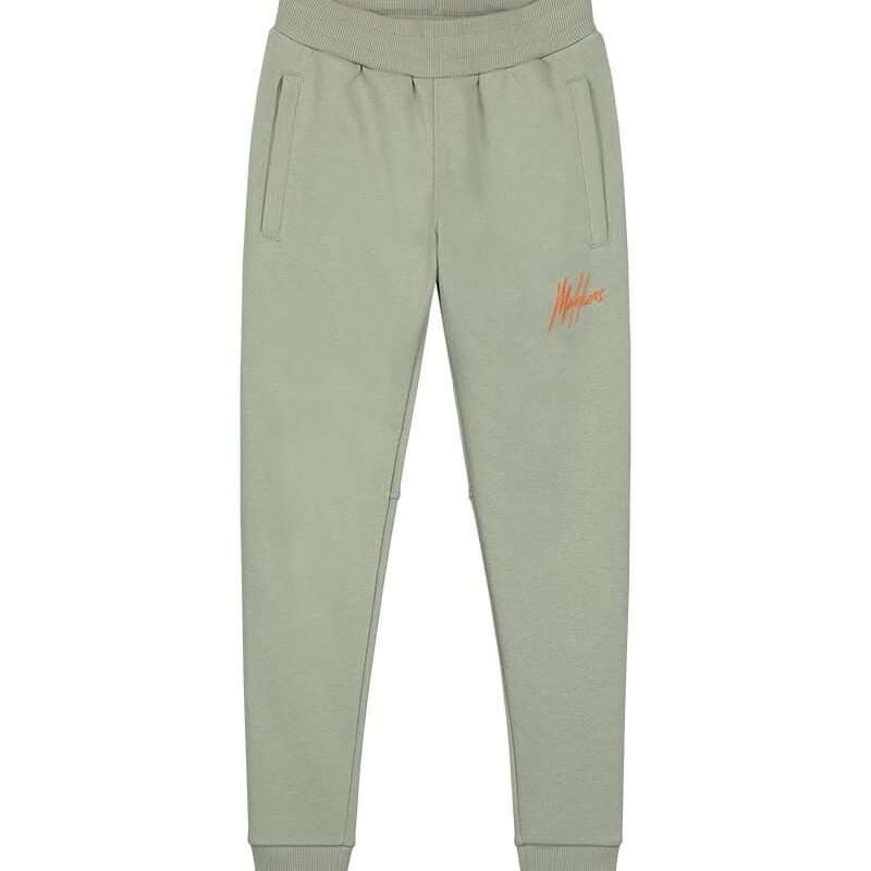 Malelions Sweat broek signature gestreept - Zeegras / Oranje Malelions Sweat broek signature gestreept - Zeegras / OranjeMateriaal 70% Cotton