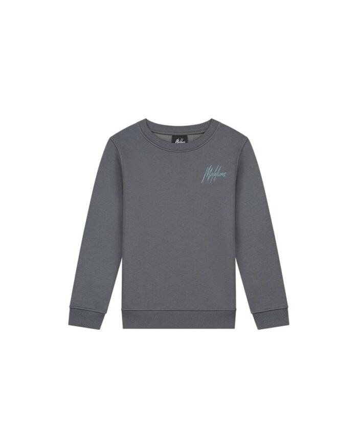 Malelions Sweater signature gestreept - Donker grijs / Ice blauw Malelions Sweater signature gestreept - Donker grijs / Ice blauwMateriaal 70% Cotton