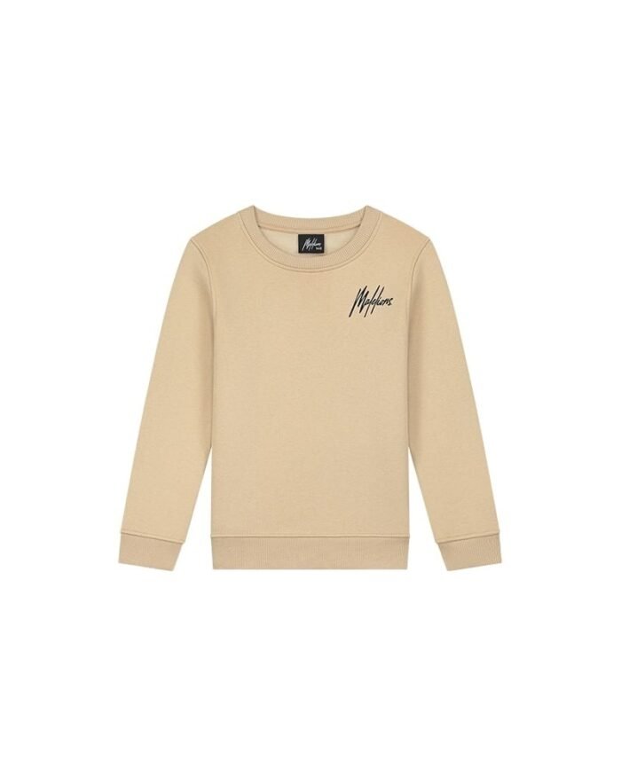 Malelions Sweater signature gestreept - Licht bruin / Navy blauw Malelions Sweater signature gestreept - Licht bruin / Navy blauwMateriaal 70% Cotton