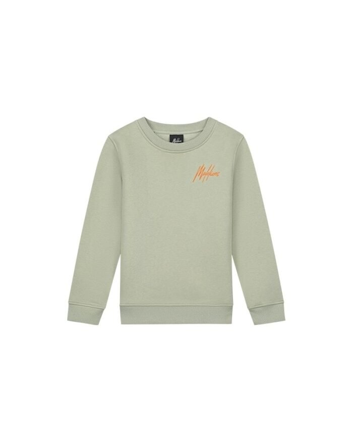 Malelions Sweater signature gestreept - Zeegras / Oranje Malelions Sweater signature gestreept - Zeegras / OranjeMateriaal 70% Cotton