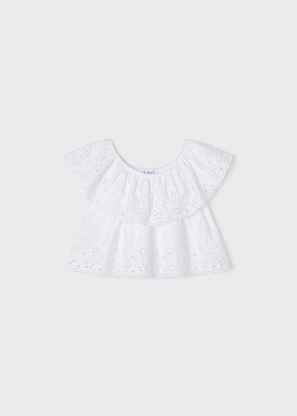 Mayoral Meisjes blouse - Wit Mayoral Meisjes blouse - WitCotton better