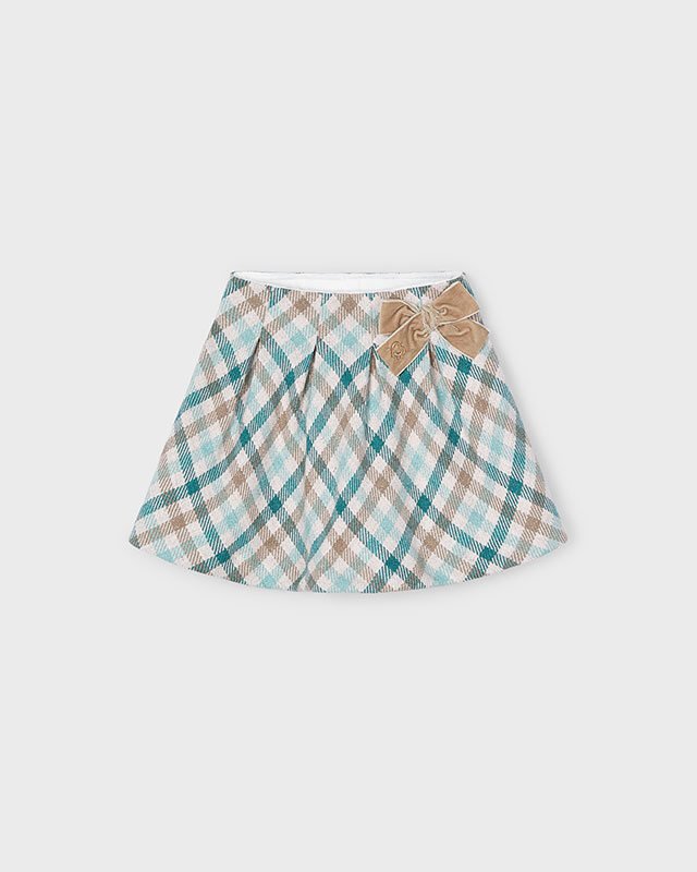 Mayoral Meisjes rok geruit - Jade Mayoral Meisjes rok geruit - JadeMateriaal 38% Polyester 35% Acrylic 15% Cotton 10% Wool 2% Metallic Fiber