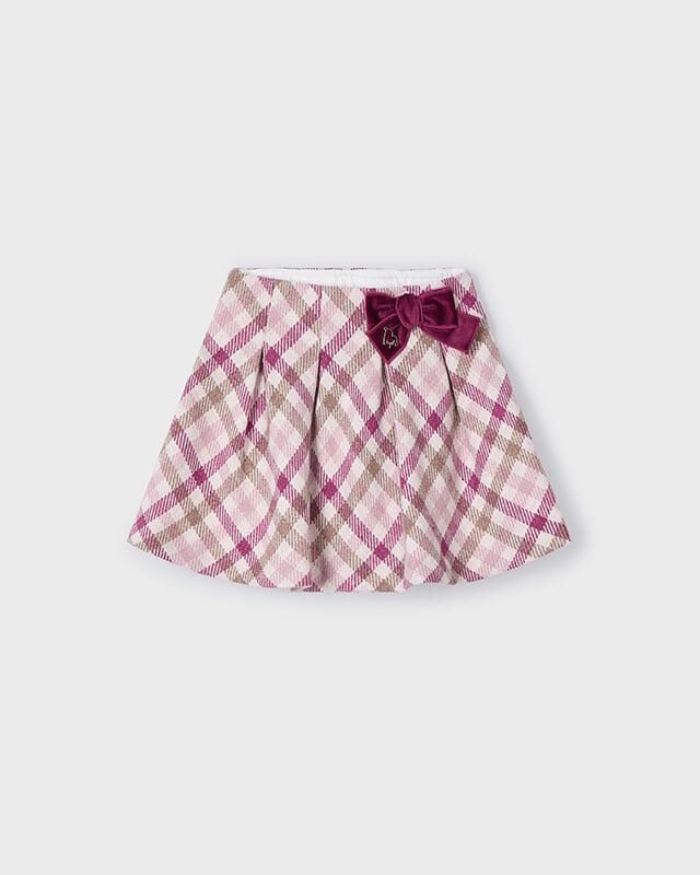 Mayoral Meisjes rok geruit - Roze Mayoral Meisjes rok geruit - RozeMateriaal 38% Polyester 35% Acrylic 15% Cotton 10% Wool 2% Metallic Fiber