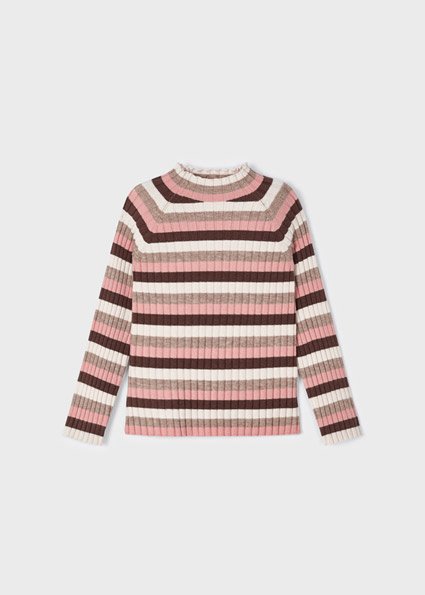 Mayoral Meisjes sweater rib met kraag - Nude-Choco Mayoral Meisjes sweater rib met kraag - Nude-Choco Materiaal