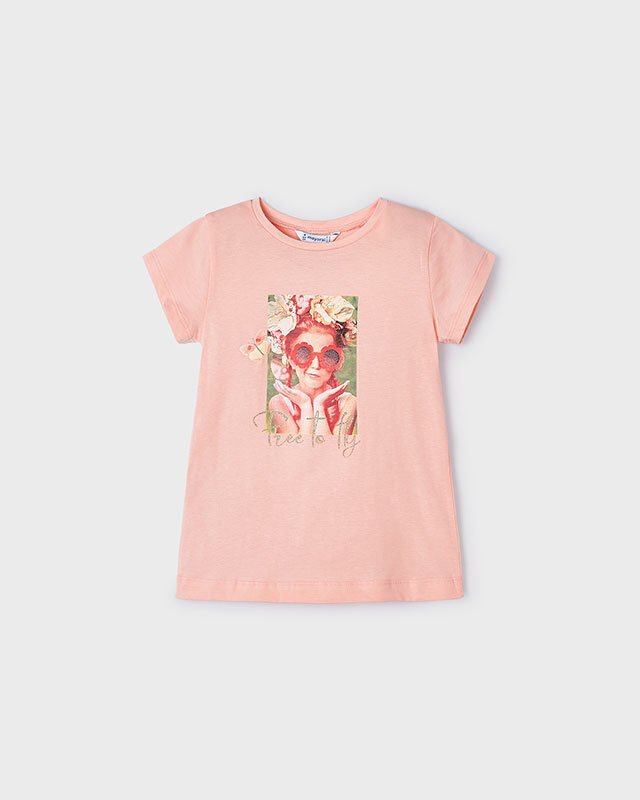Mayoral Meisjes t-shirt - Zalm Mayoral Meisjes t-shirt - ZalmMateriaal