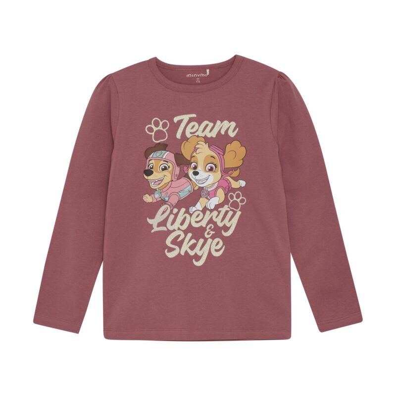 Minymo Meisjes t-shirt LS - Deco roze Minymo Meisjes t-shirt LS - Deco rozeMateriaal 95% Cotton/ 5% Elastane