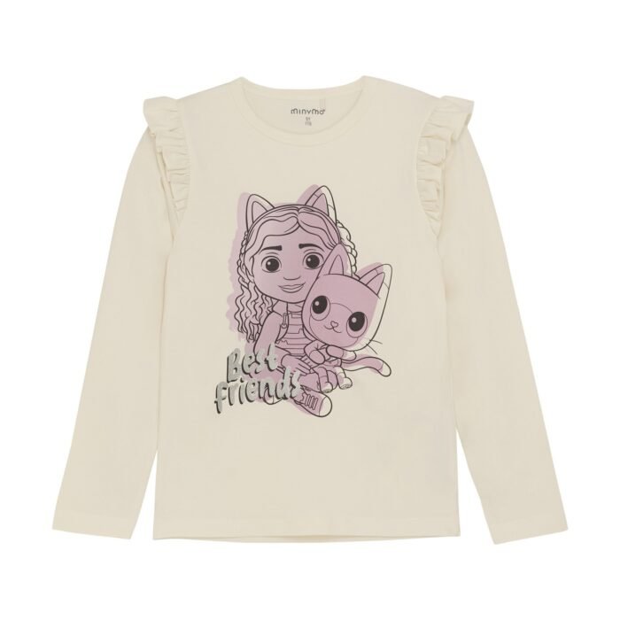 Minymo Meisjes t-shirt LS - Off wit Minymo Meisjes t-shirt LS - Off witMateriaal 95% Cotton/ 5% Elastane