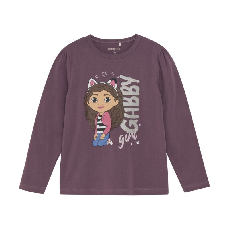 Minymo Meisjes t-shirt LS - Paars Minymo Meisjes t-shirt LS - PaarsMateriaal 95% Cotton/ 5% Elastane