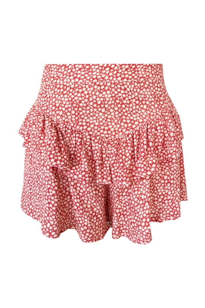Miss-T Meisjes rok Millie - AOP bloemen oranje Miss-T Meisjes rok Millie - AOP bloemen oranje100% viscose Moss crepe