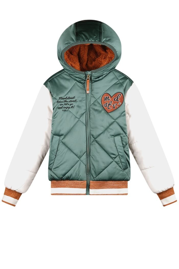 Moodstreet Meisjes baseball winterjas - Joy - Shaded groen Moodstreet Meisjes baseball winterjas - Joy - Shaded groenMateriaal 100% RPE