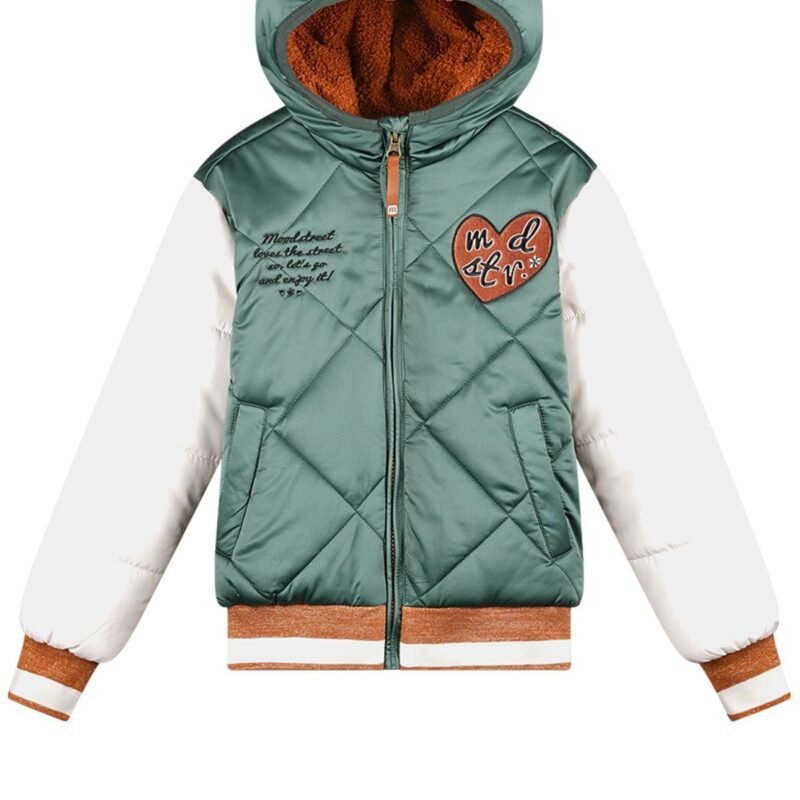 Moodstreet Meisjes baseball winterjas - Joy - Shaded groen Moodstreet Meisjes baseball winterjas - Joy - Shaded groenMateriaal 100% RPE
