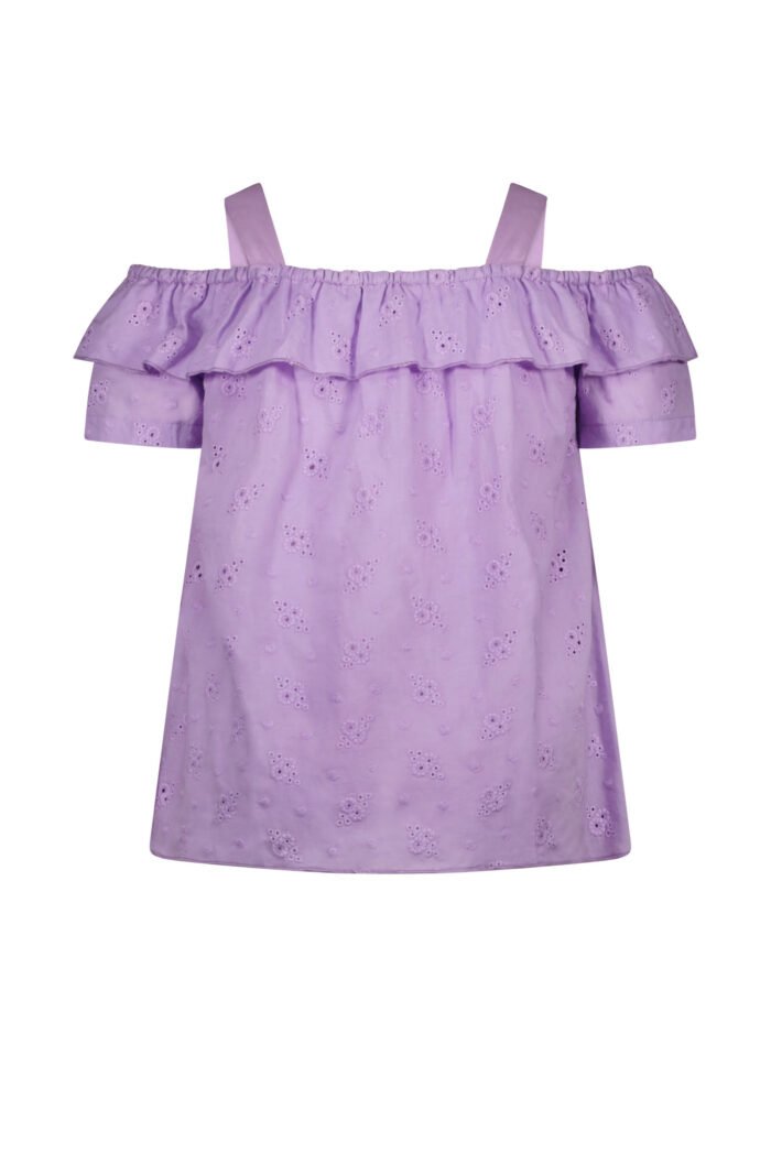 Moodstreet Meisjes blouse broderie - Lilac Moodstreet Meisjes blouse broderie - Lilac100% Cotton