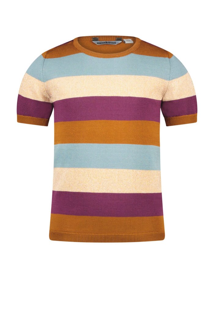 Moodstreet Meisjes top gebreid gestreept - Paradise groen Moodstreet Meisjes top gebreid gestreept - Paradise groen80% PE 20% VI