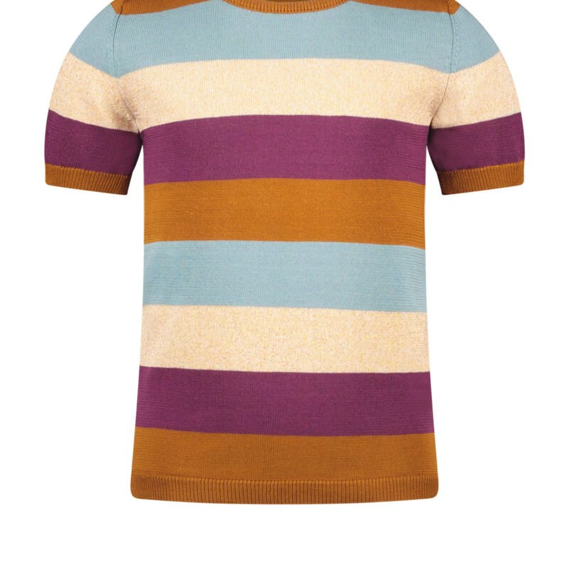 Moodstreet Meisjes top gebreid gestreept - Paradise groen Moodstreet Meisjes top gebreid gestreept - Paradise groen80% PE 20% VI