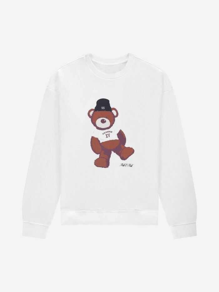 Nik&Nik Meisjes sweat shirt - Bear - Off wit Nik&Nik Meisjes sweat shirt - Bear - Off witMateriaal