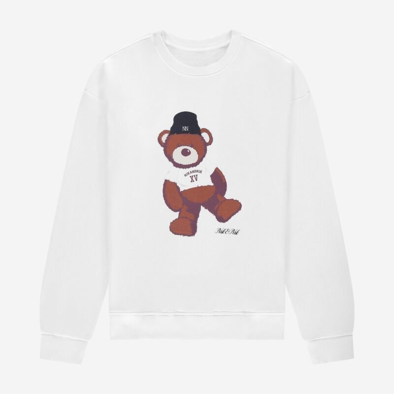 Nik&Nik Meisjes sweat shirt - Bear - Off wit Nik&Nik Meisjes sweat shirt - Bear - Off witMateriaal