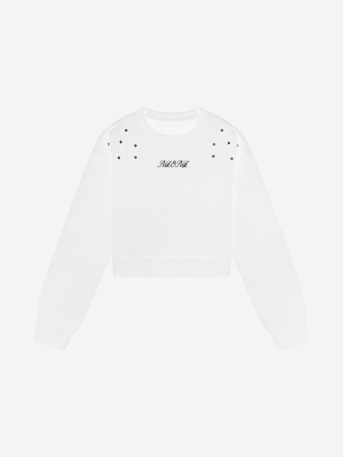 Nik&Nik Meisjes sweat shirt - Diamond - Off wit Nik&Nik Meisjes sweat shirt - Diamond - Off witMateriaal