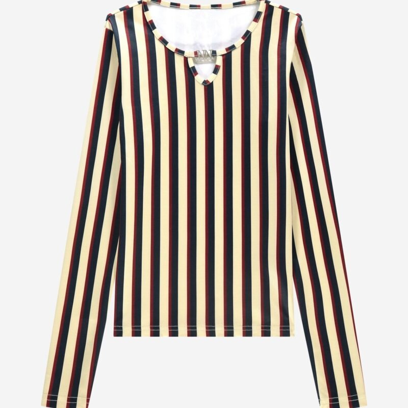 Nik&Nik Meisjes top - Striped - Amandel bruin Nik&Nik Meisjes top - Striped - Amandel bruinMateriaal