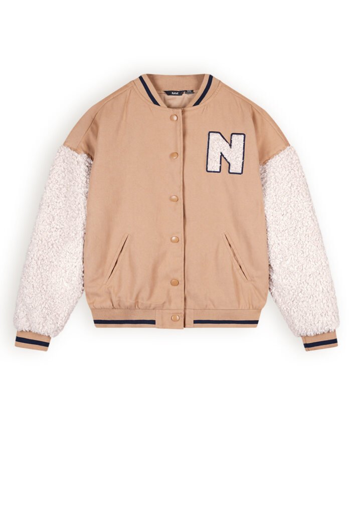 NoBell Meisjes baseball jasje oversized - Darsy - Rosy zand NoBell' Meisjes baseball jasje oversized - Darsy - Rosy zandMateriaal 100% PE