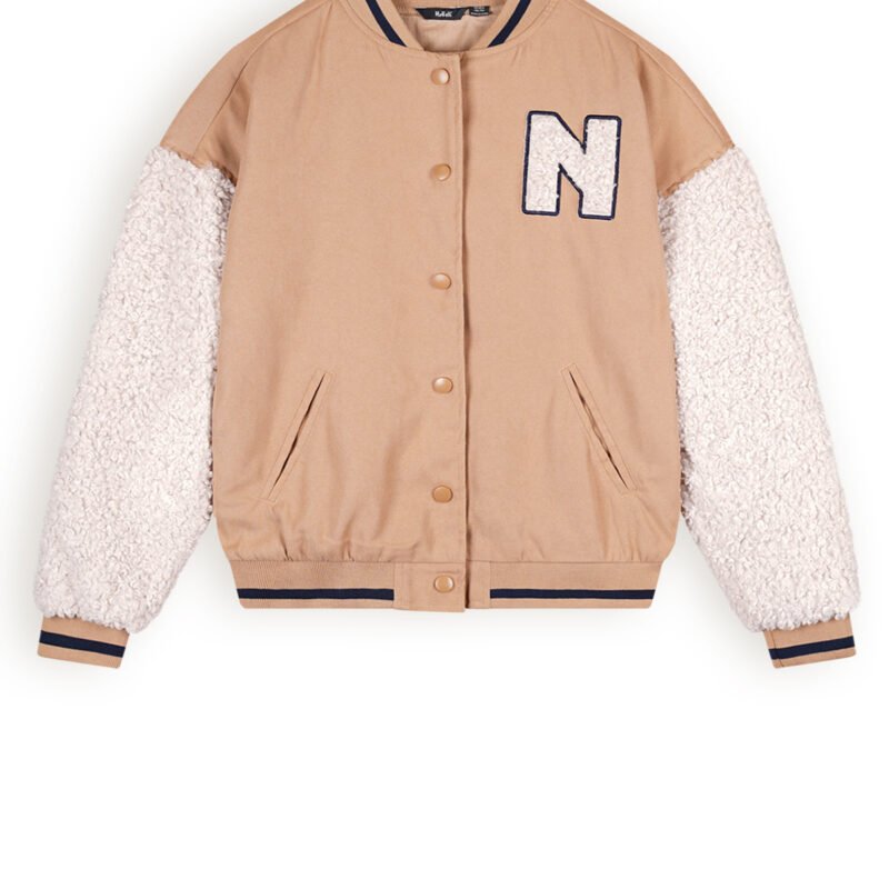 NoBell Meisjes baseball jasje oversized - Darsy - Rosy zand NoBell' Meisjes baseball jasje oversized - Darsy - Rosy zandMateriaal 100% PE