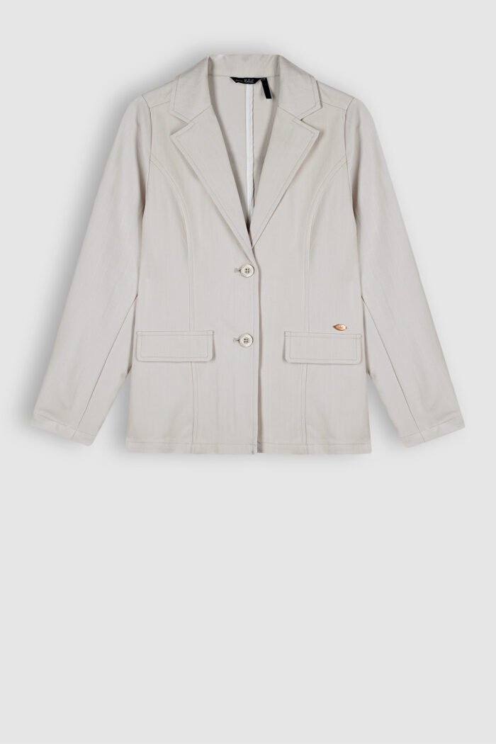 NoBell Meisjes blazer jasje krijtstreep - Bella - Zilver grijs NoBell' Meisjes blazer jasje krijtstreep - Bella - Zilver grijsMateriaal 69% PE. 27% VI. 4% EA