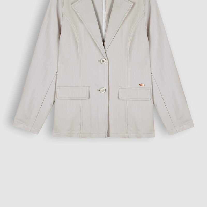 NoBell Meisjes blazer jasje krijtstreep - Bella - Zilver grijs NoBell' Meisjes blazer jasje krijtstreep - Bella - Zilver grijsMateriaal 69% PE. 27% VI. 4% EA