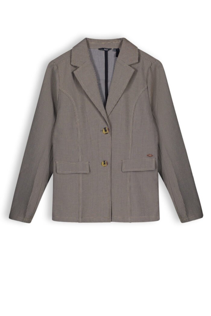 NoBell Meisjes blazer pied de poule - Bella - Animal bruin NoBell' Meisjes blazer pied de poule - Bella - Animal bruinMateriaal 90% PE 6% VI 4% EA