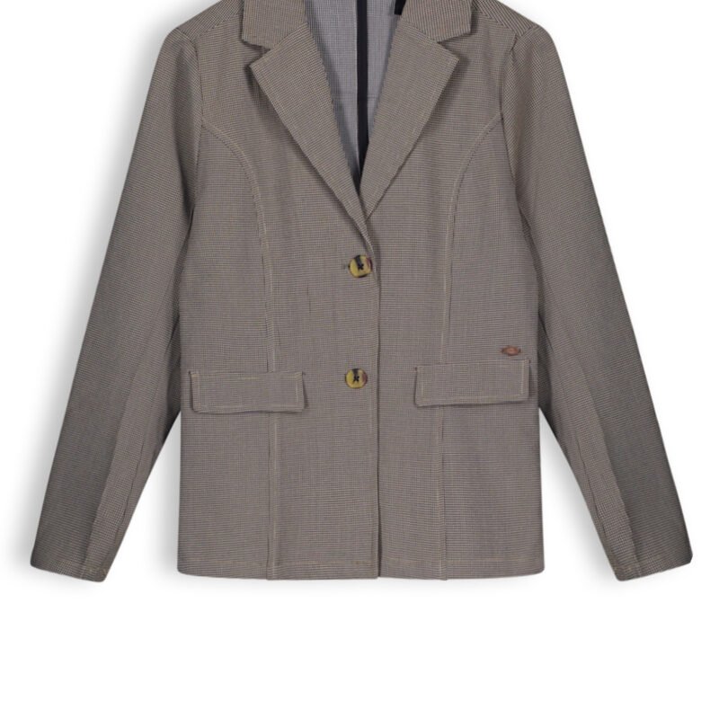 NoBell Meisjes blazer pied de poule - Bella - Animal bruin NoBell' Meisjes blazer pied de poule - Bella - Animal bruinMateriaal 90% PE 6% VI 4% EA