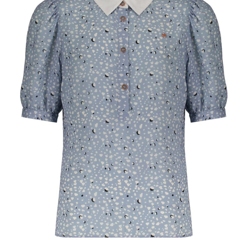 NoBell Meisjes blouse - Tami - Blauw Fog NoBell' Meisjes blouse - Tami - Blauw Fog_x000D_Materiaal 60% Recycled Polyester40%Pol