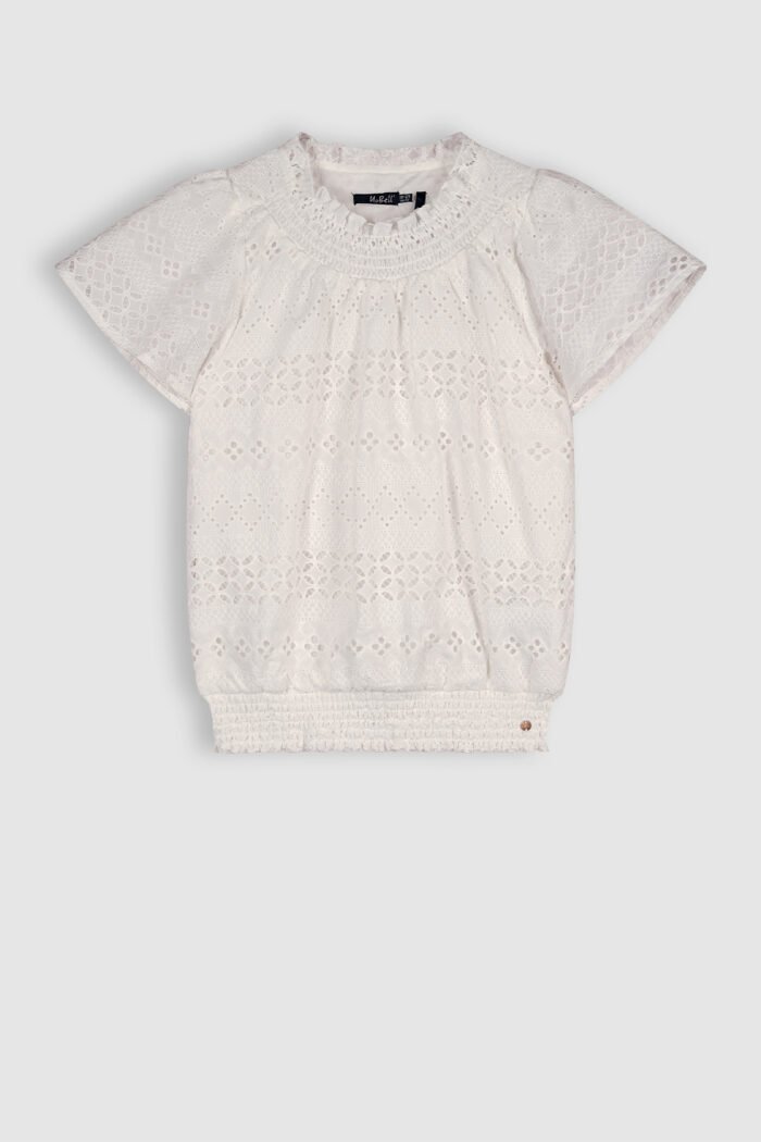 NoBell Meisjes blouse embroidery - Tyra - Sneeuw wit NoBell' Meisjes blouse embroidery - Tyra - Sneeuw witMateriaal 100% CO