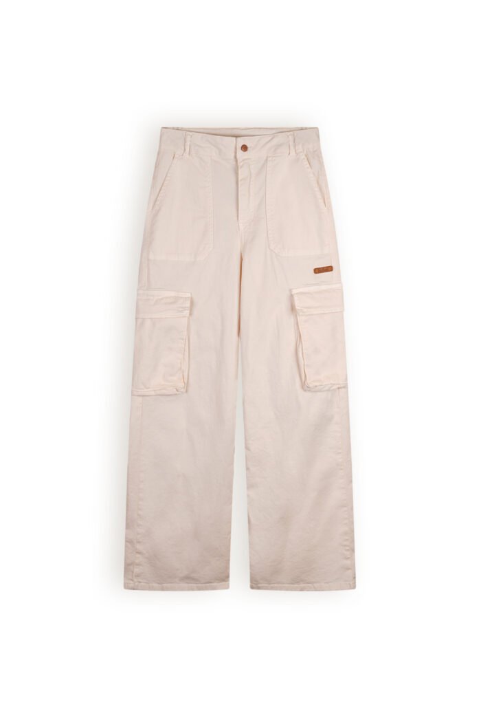 NoBell Meisjes cargo broek twill - Susy - Pearled ivoor NoBell' Meisjes cargo broek twill - Susy - Pearled ivoorMateriaal 97% CO. 3% EA