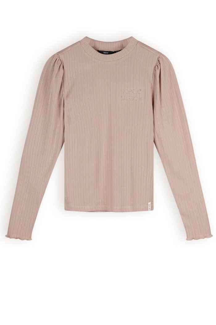NoBell Meisjes cropped top LS fijne rib - Krop - Rosy zand NoBell' Meisjes cropped top LS fijne rib - Krop - Rosy zandMateriaal 96% EVI. 4% EA