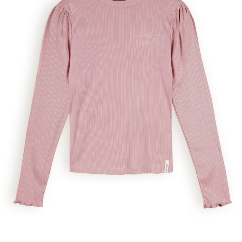 NoBell Meisjes cropped top LS fijne rib - Krop - Vintage roze NoBell' Meisjes cropped top LS fijne rib - Krop - Vintage rozeMateriaal 96% EVI. 4% EA