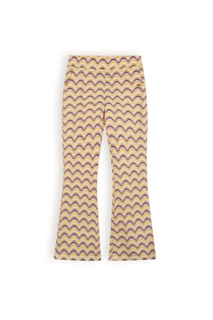 NoBell Meisjes flair broek wave AOP - Sasay - Lemoncurd NoBell' Meisjes flair broek wave AOP - Sasay - LemoncurdMateriaal 95% CO. 5% EA