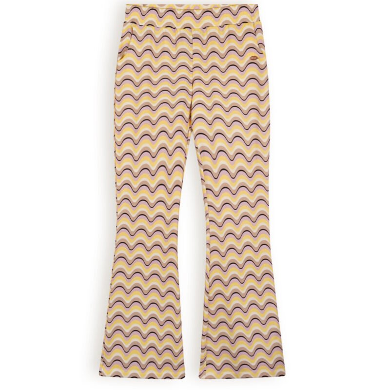 NoBell Meisjes flair broek wave AOP - Sasay - Lemoncurd NoBell' Meisjes flair broek wave AOP - Sasay - LemoncurdMateriaal 95% CO. 5% EA