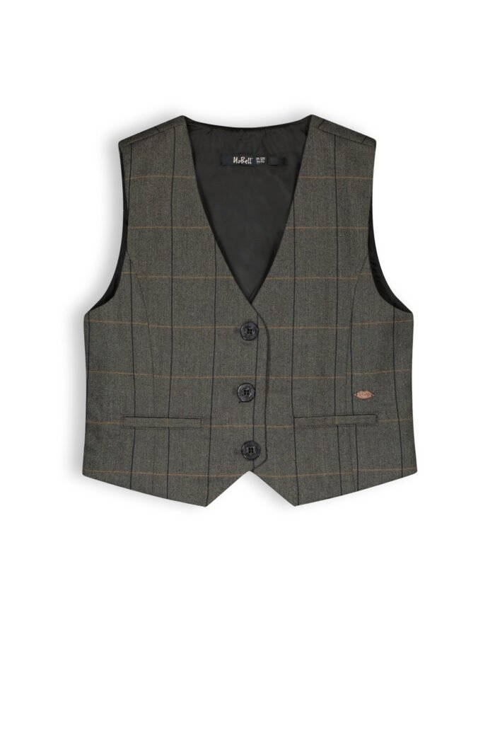 NoBell Meisjes gilet geruit - Tintin - Navy blauw NoBell' Meisjes gilet geruit - Tintin - Navy blauwMateriaal 98% PE 2% EA