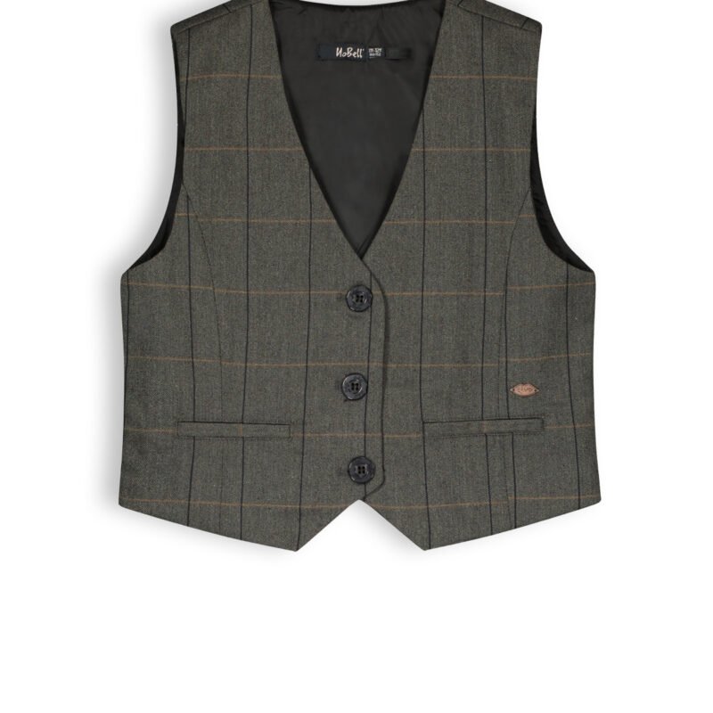 NoBell Meisjes gilet geruit - Tintin - Navy blauw NoBell' Meisjes gilet geruit - Tintin - Navy blauwMateriaal 98% PE 2% EA
