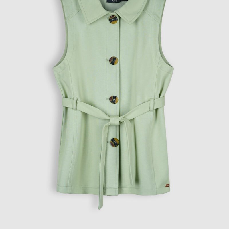 NoBell Meisjes gilet met riem - Tika - Jade NoBell' Meisjes gilet met riem - Tika - JadeMateriaal 92% CO. 8% PE