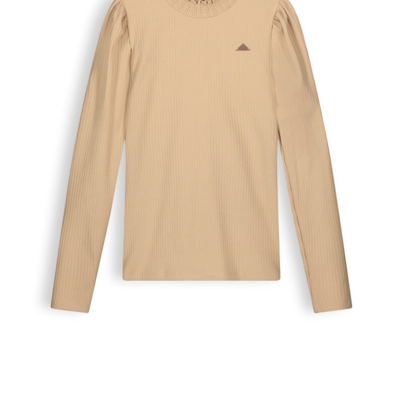 NoBell Meisjes shirt soft rib jersey - Kobus - Beige NoBell' Meisjes shirt soft rib jersey - Kobus - BeigeMateriaal 70% PE 25% VI 5% EA