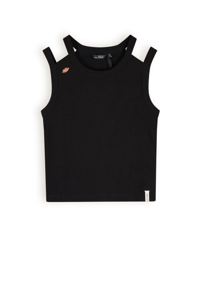 NoBell Meisjes top rib - Kandy - Jet zwart NoBell' Meisjes top rib - Kandy - Jet zwartMateriaal 93% VI. 7% EA