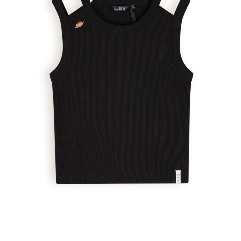 NoBell Meisjes top rib - Kandy - Jet zwart NoBell' Meisjes top rib - Kandy - Jet zwartMateriaal 93% VI. 7% EA