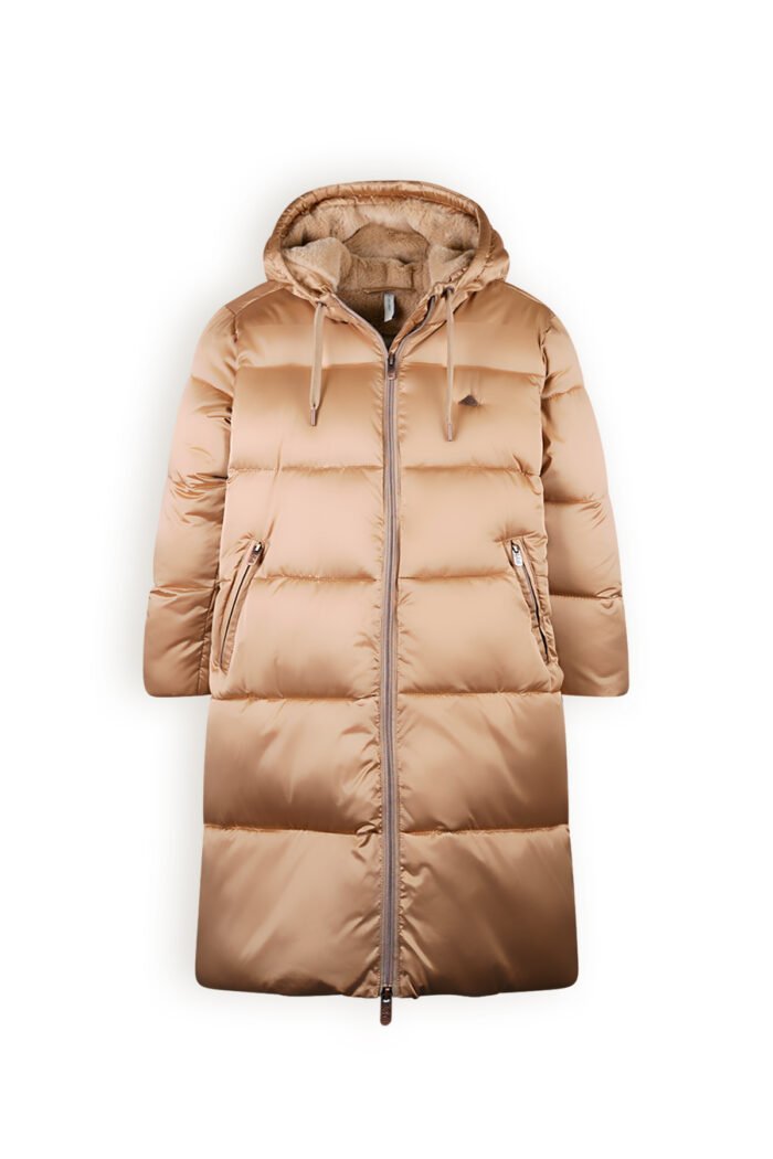 NoBell Meisjes winterjas lang puffer met capuchon - Baggo - Beige goud NoBell' Meisjes winterjas lang puffer met capuchon - Baggo - Beige goudMateriaal 100% RPE
