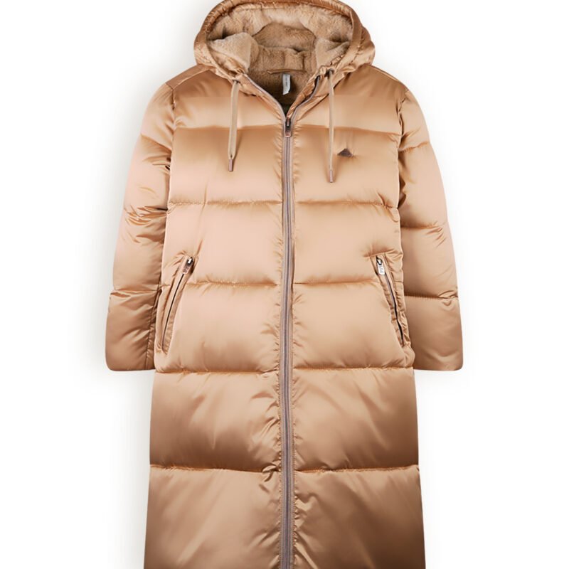 NoBell Meisjes winterjas lang puffer met capuchon - Baggo - Beige goud NoBell' Meisjes winterjas lang puffer met capuchon - Baggo - Beige goudMateriaal 100% RPE