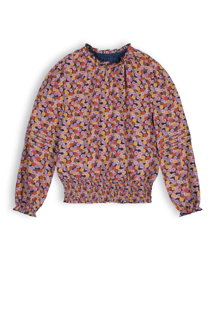 NoNo Meisjes blouse - Taya - Sunset roze NoNo Meisjes blouse - Taya - Sunset rozeMateriaal 60% RPE 40% PE